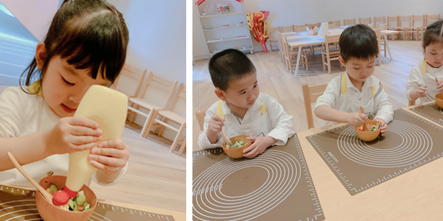 深圳双语幼儿园,制作蔬菜沙拉